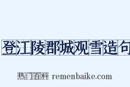 登江陵郡城观雪造句是什么意思的图片